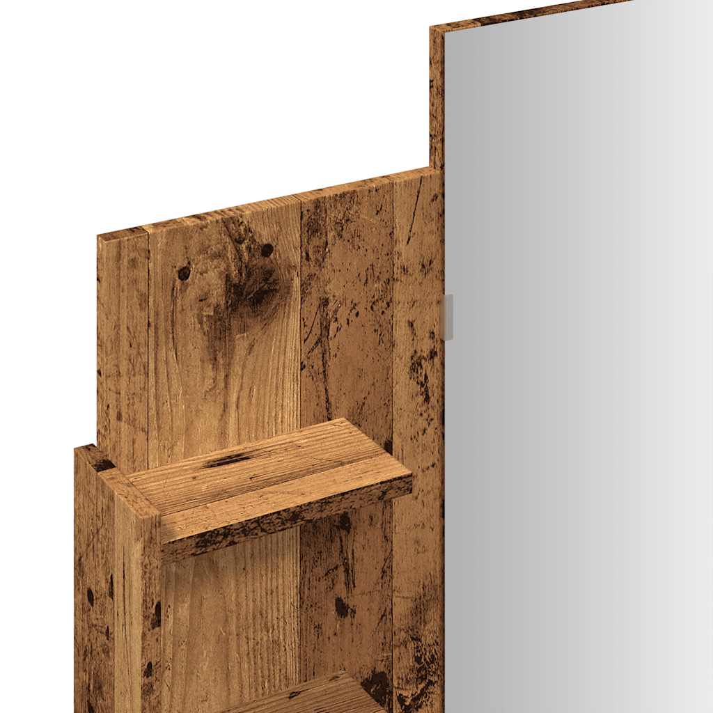 Dressing Table with Mirror Old Wood 96x39x142 cm