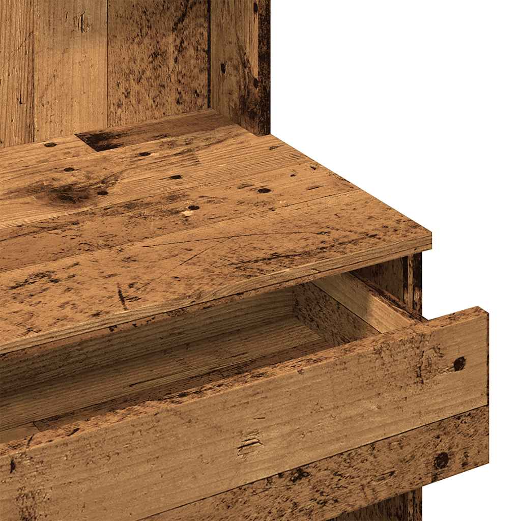 Dressing Table with Mirror Old Wood 96x39x142 cm