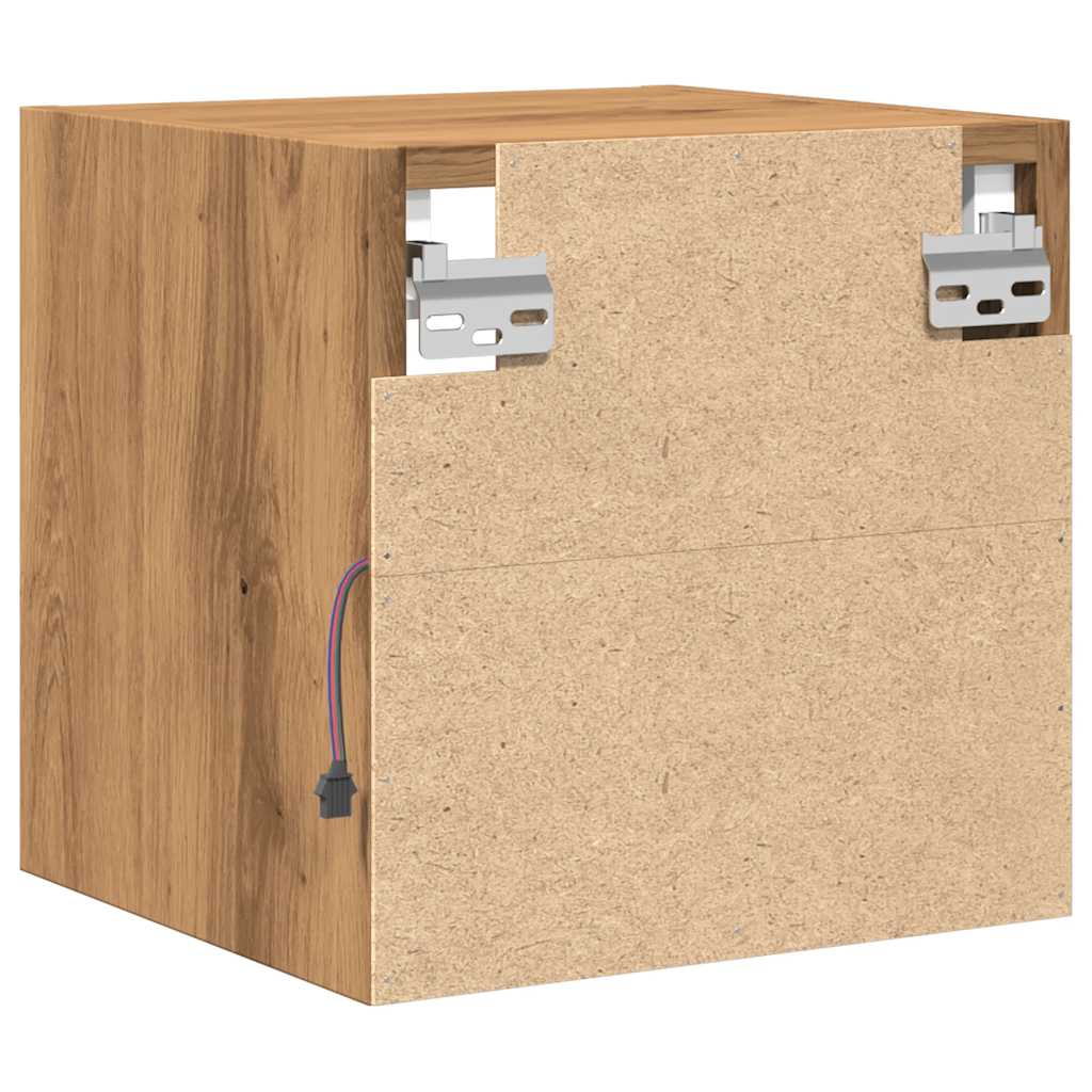 TV Wall Cabinets with LED Lights 2 pcs Artisan Oak 30x28.5x30 cm