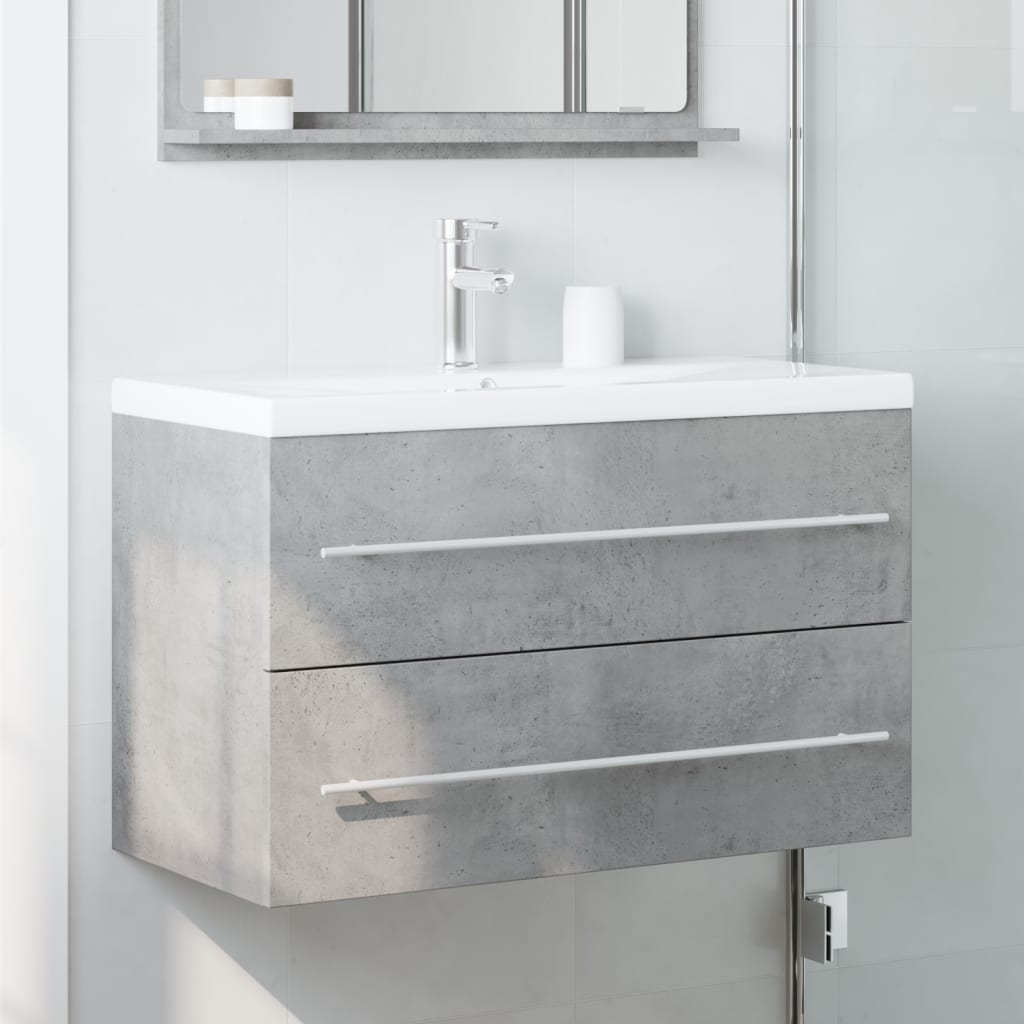 Sink Cabinet Concrete Grey 80x38.5x48 cm Engineered Wood