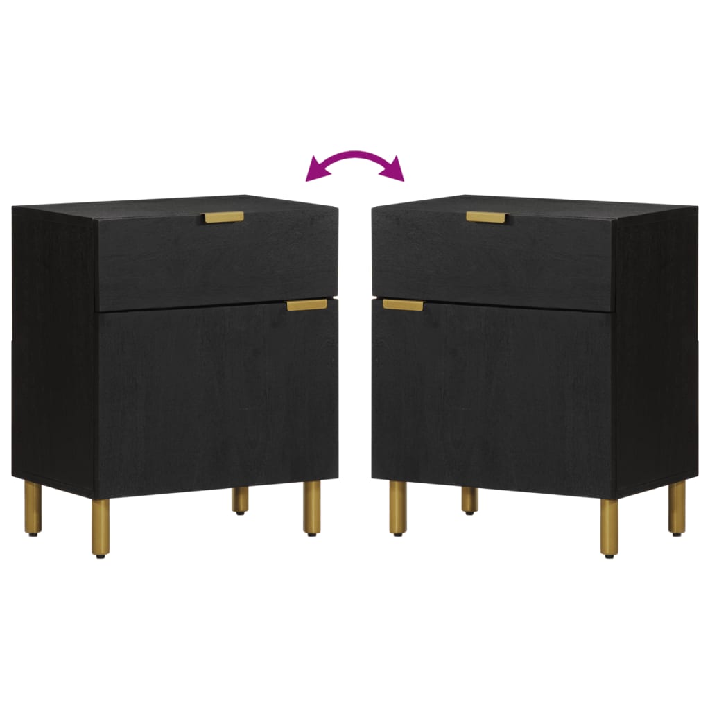 Bedside Cabinet Black 50x33x60 cm Engineered Wood