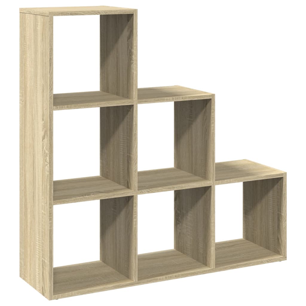 Room Divider Bookcase 3-Tier Sonoma Oak 99x29x99 cm Engineered Wood