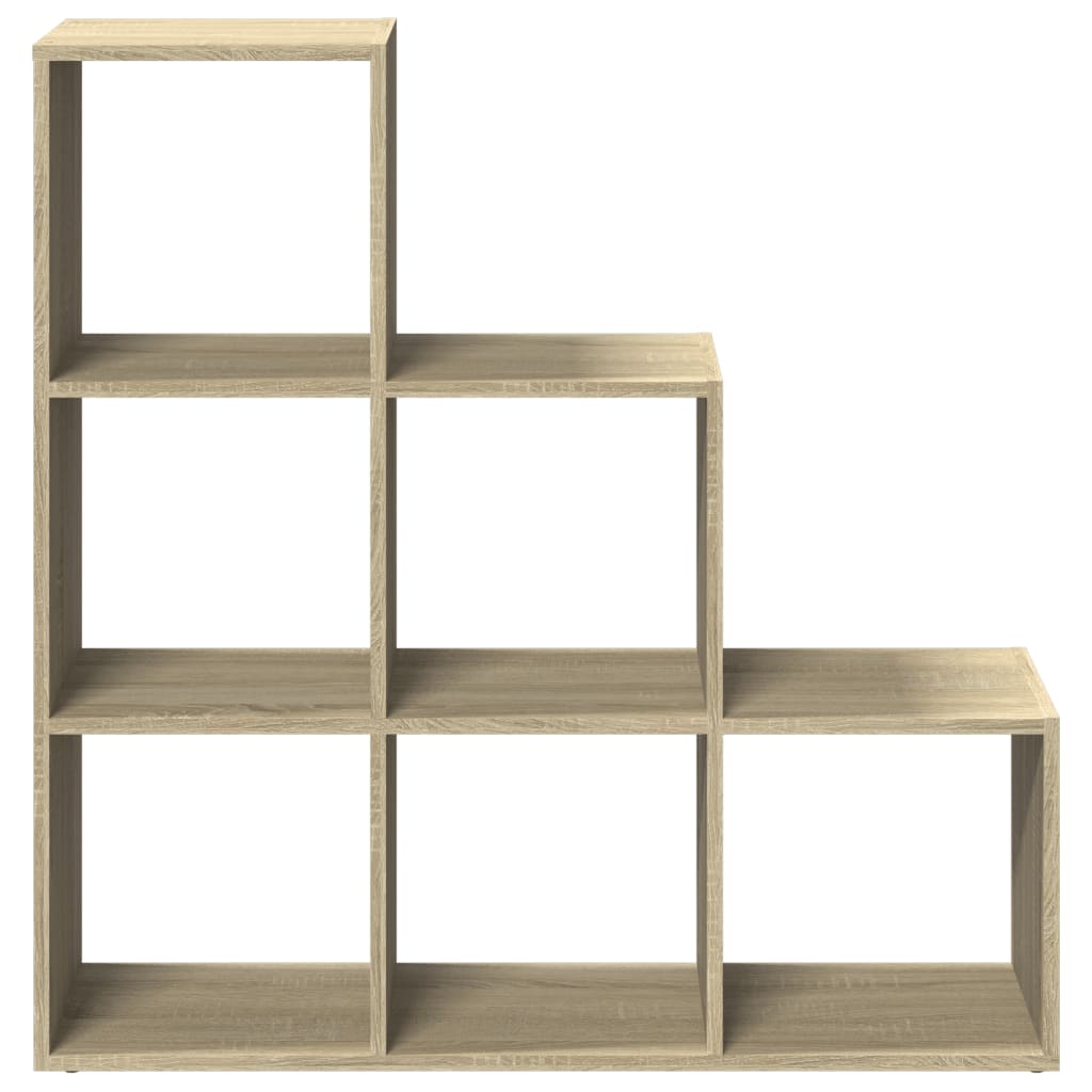 Room Divider Bookcase 3-Tier Sonoma Oak 99x29x99 cm Engineered Wood