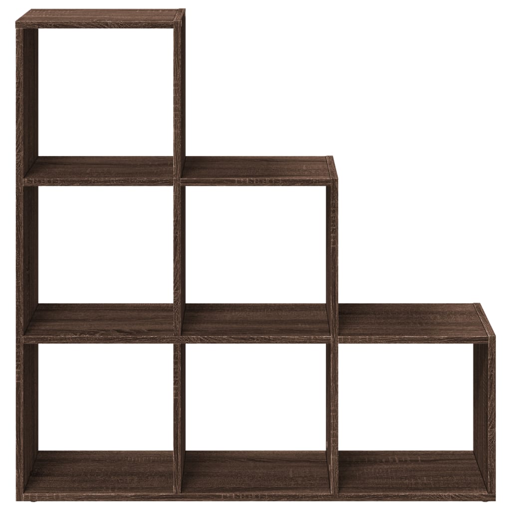 Room Divider Bookcase 3-Tier Brown Oak 99x29x99 cm Engineered Wood