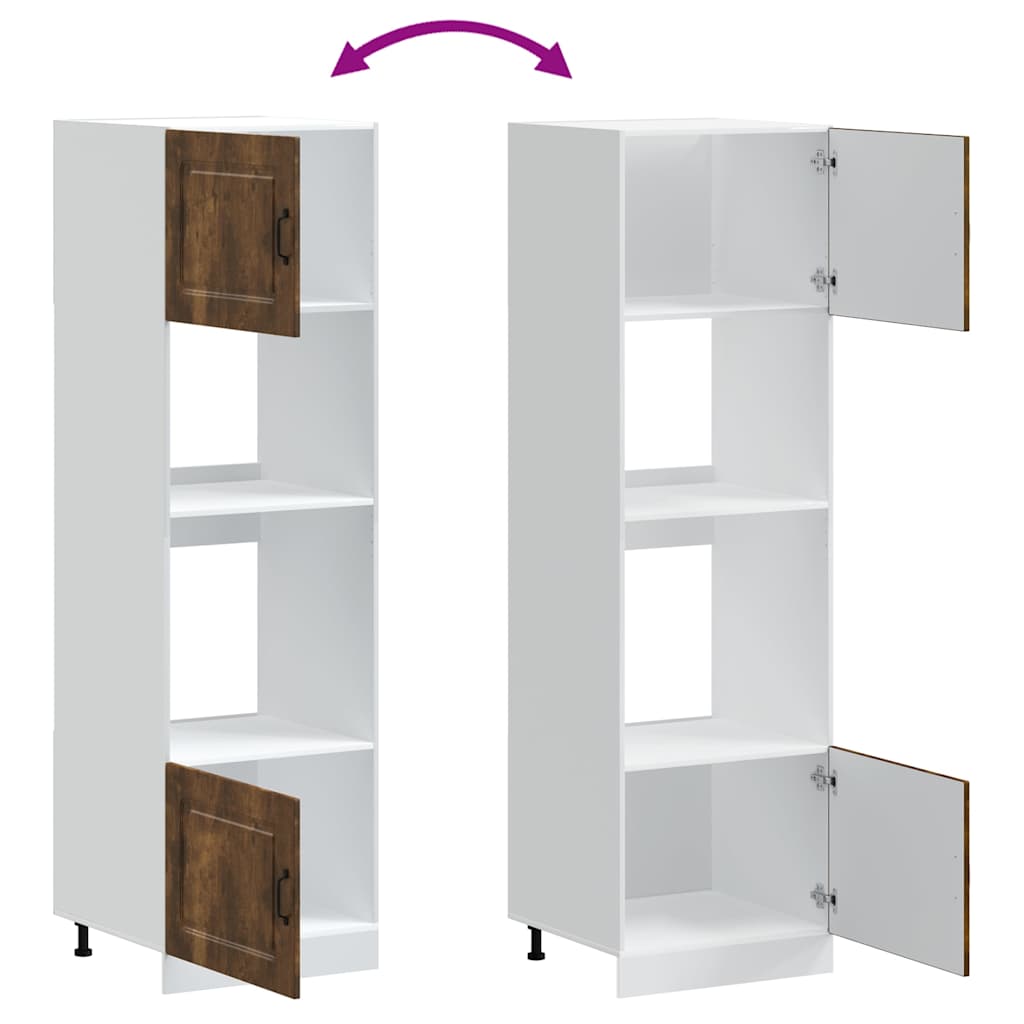 Oven Cabinets 2 pcs Kalmar Smoked Oak Engineered Wood