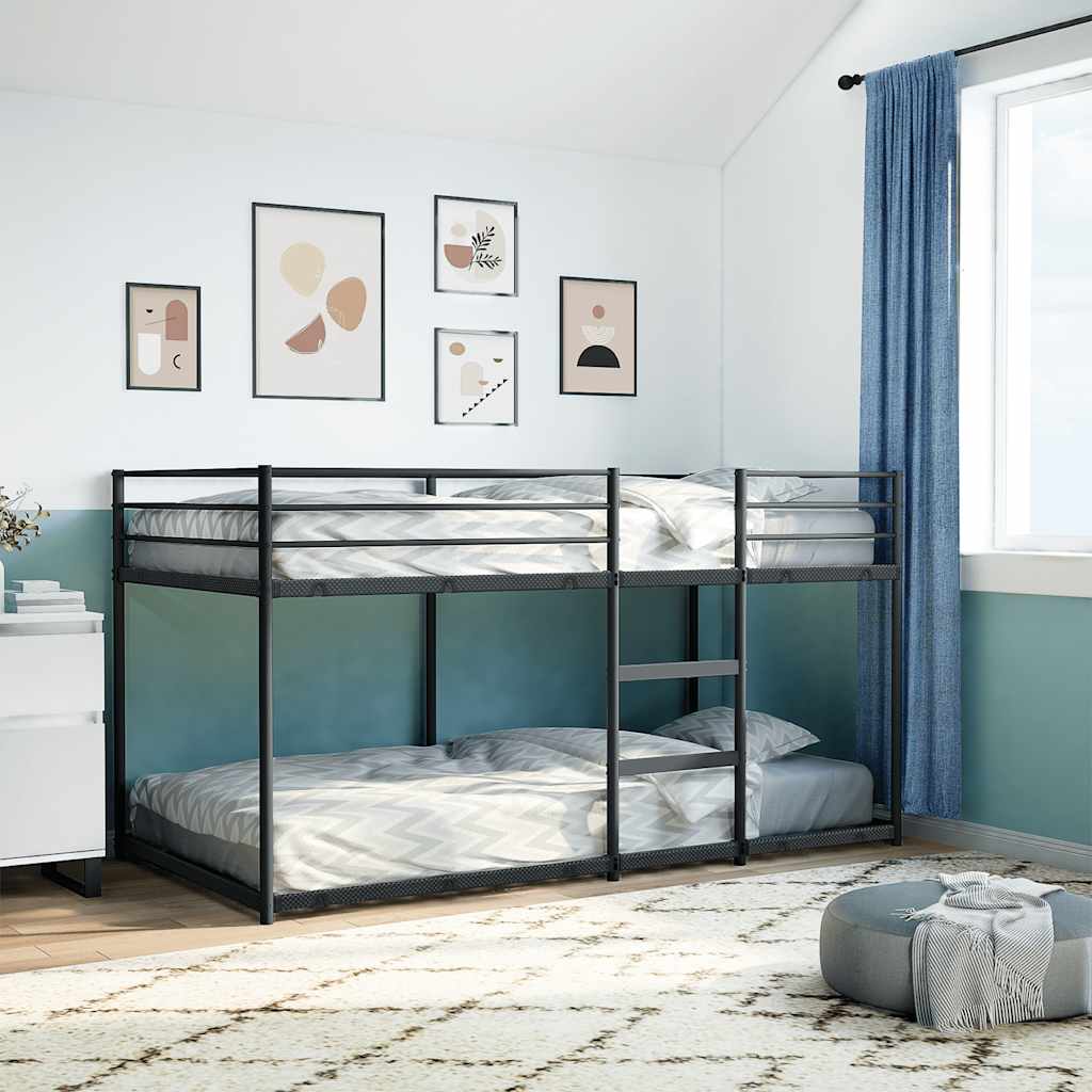 Bunk Bed without Mattress Black 100x190 cm Steel