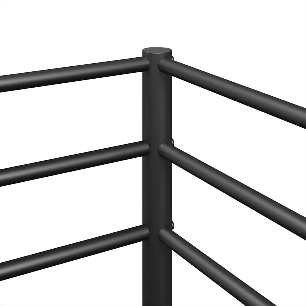 Bunk Bed without Mattress Black 100x190 cm Steel