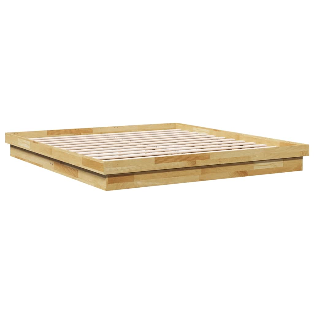 Bed Frame without Mattress 200x200 cm Solid Wood Oak