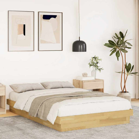 Bed Frame without Mattress 120x200 cm Solid Wood Oak
