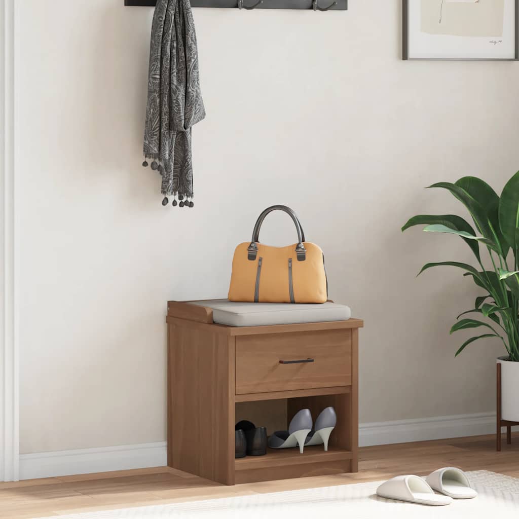 Hallway Bench SANDNES 45x40x50 cm Solid Wood Pine