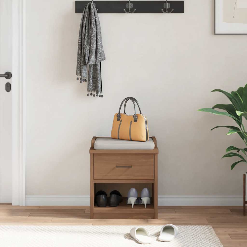 Hallway Bench SANDNES 45x40x50 cm Solid Wood Pine