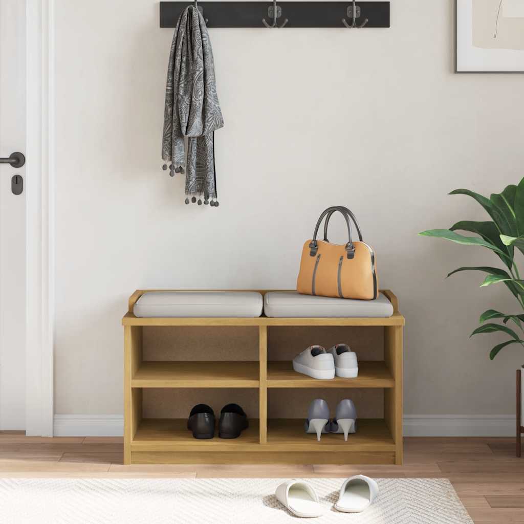 Hallway Bench SANDNES 87x40x50 cm Solid Wood Pine