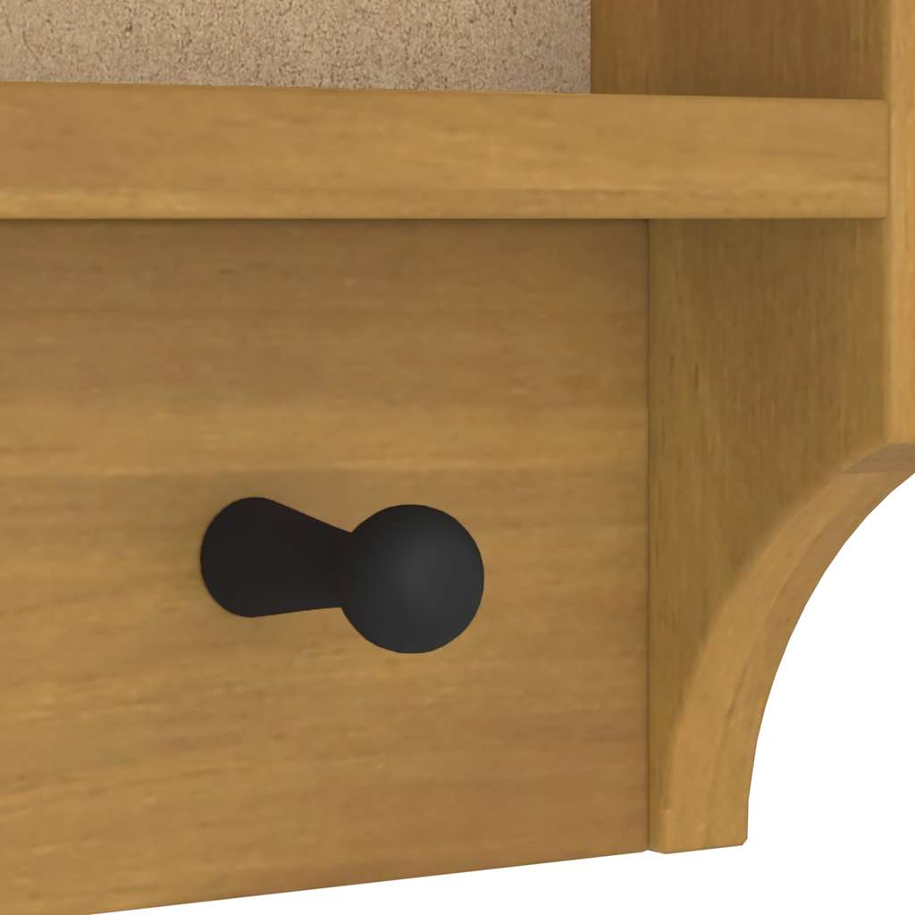 Wall-mounted Coat Rack SANDNES 87x12x35 cm Solid Wood Pine