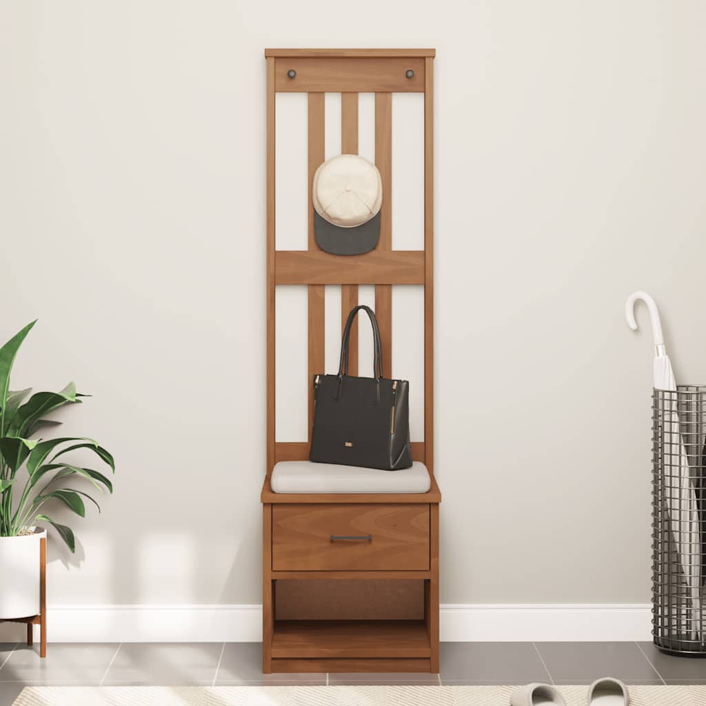 Hall Tree SANDNES 45x40x159.5 cm Solid Wood Pine
