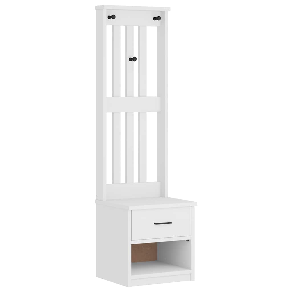 Hall Tree SANDNES White 45x40x159.5 cm Solid Wood Pine