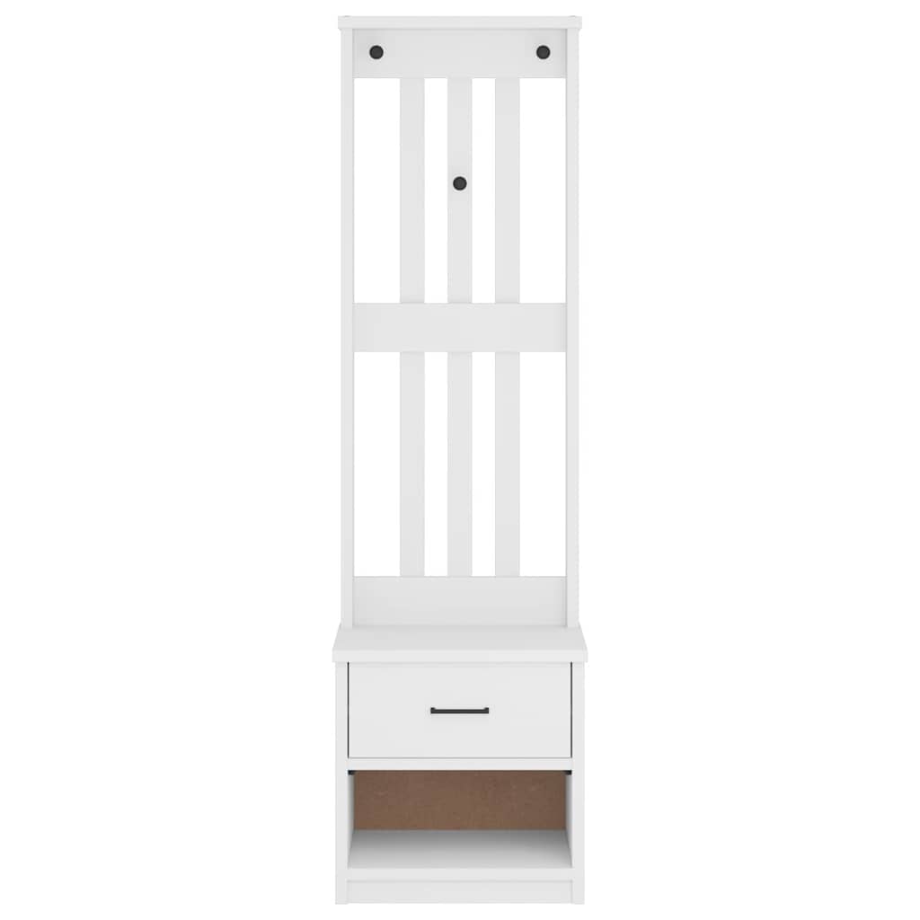 Hall Tree SANDNES White 45x40x159.5 cm Solid Wood Pine