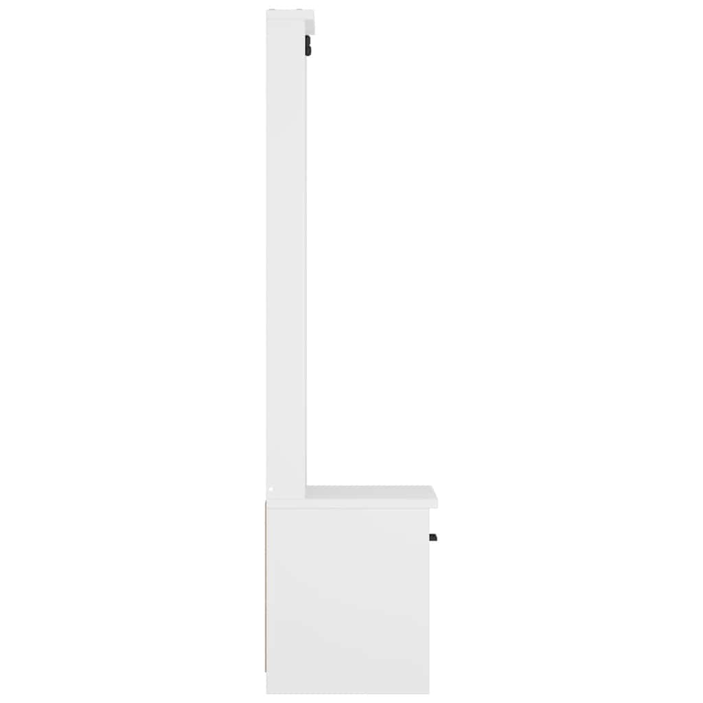 Hall Tree SANDNES White 45x40x159.5 cm Solid Wood Pine