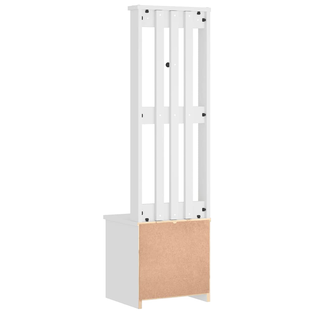Hall Tree SANDNES White 45x40x159.5 cm Solid Wood Pine