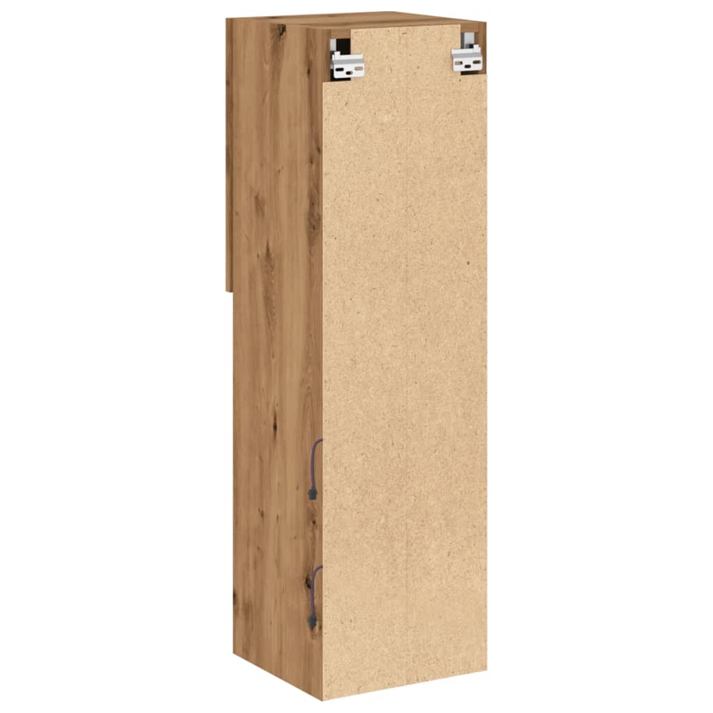 TV Cabinet with LED Lights Artisian Oak 30.5x30x102 cm