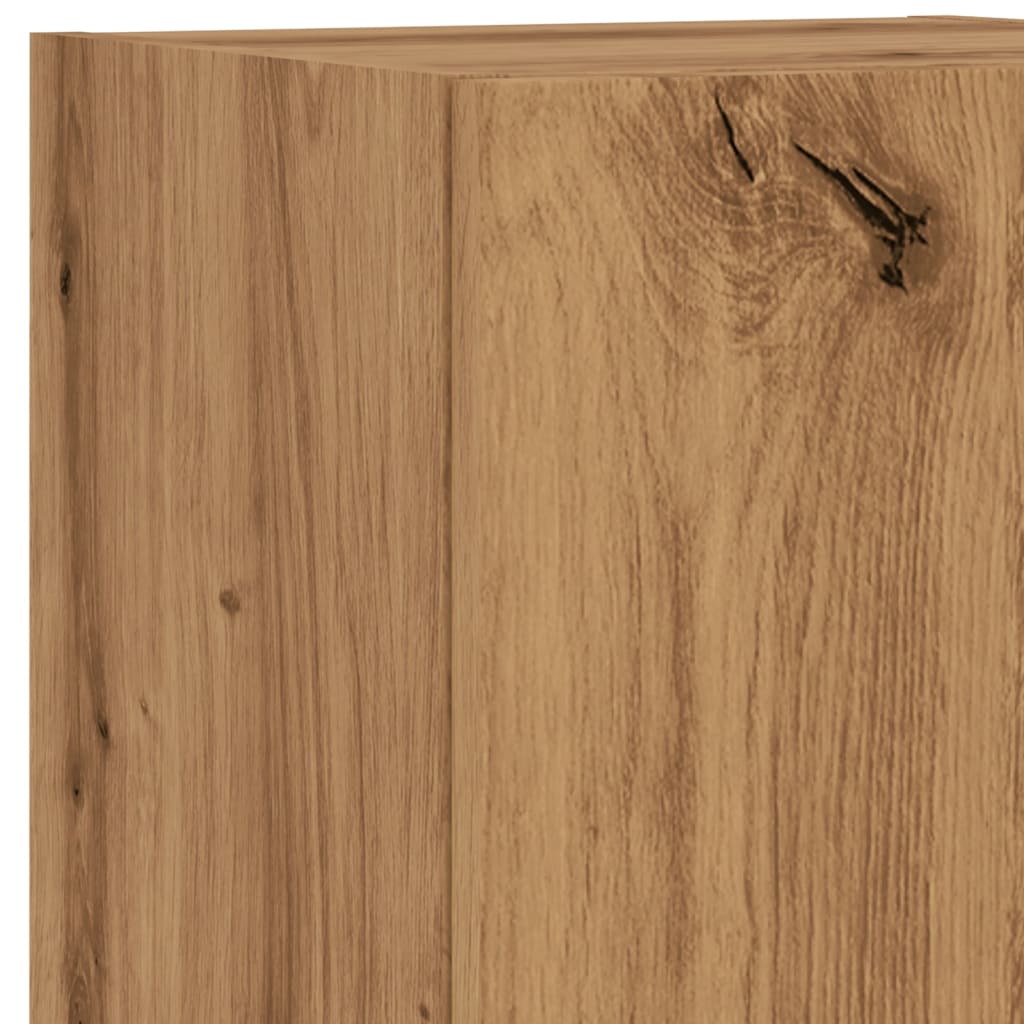 TV Cabinet with LED Lights Artisian Oak 30.5x30x102 cm