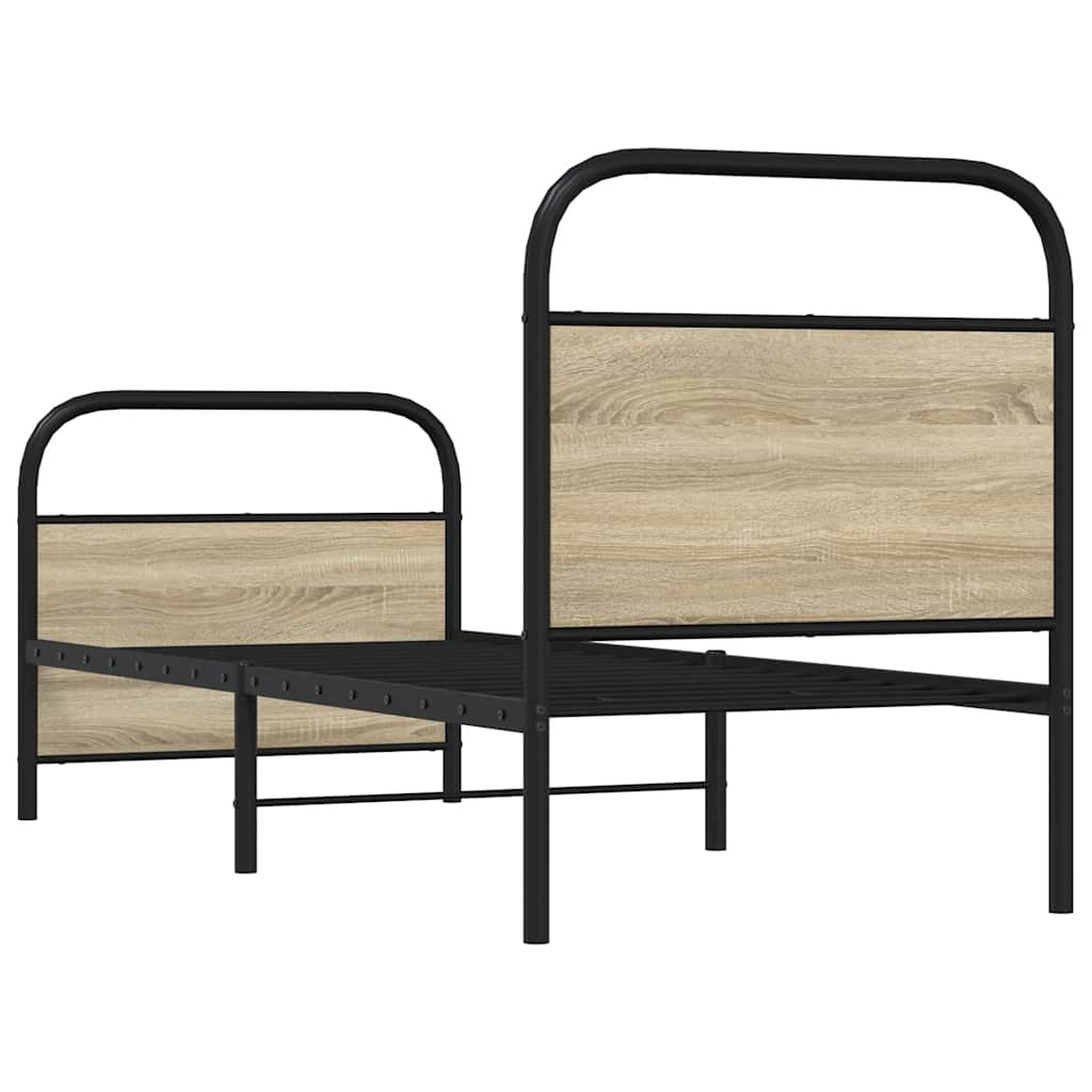 Bed Frame Without Mattress 80x200 cm Sonoma Oak Engineered Wood