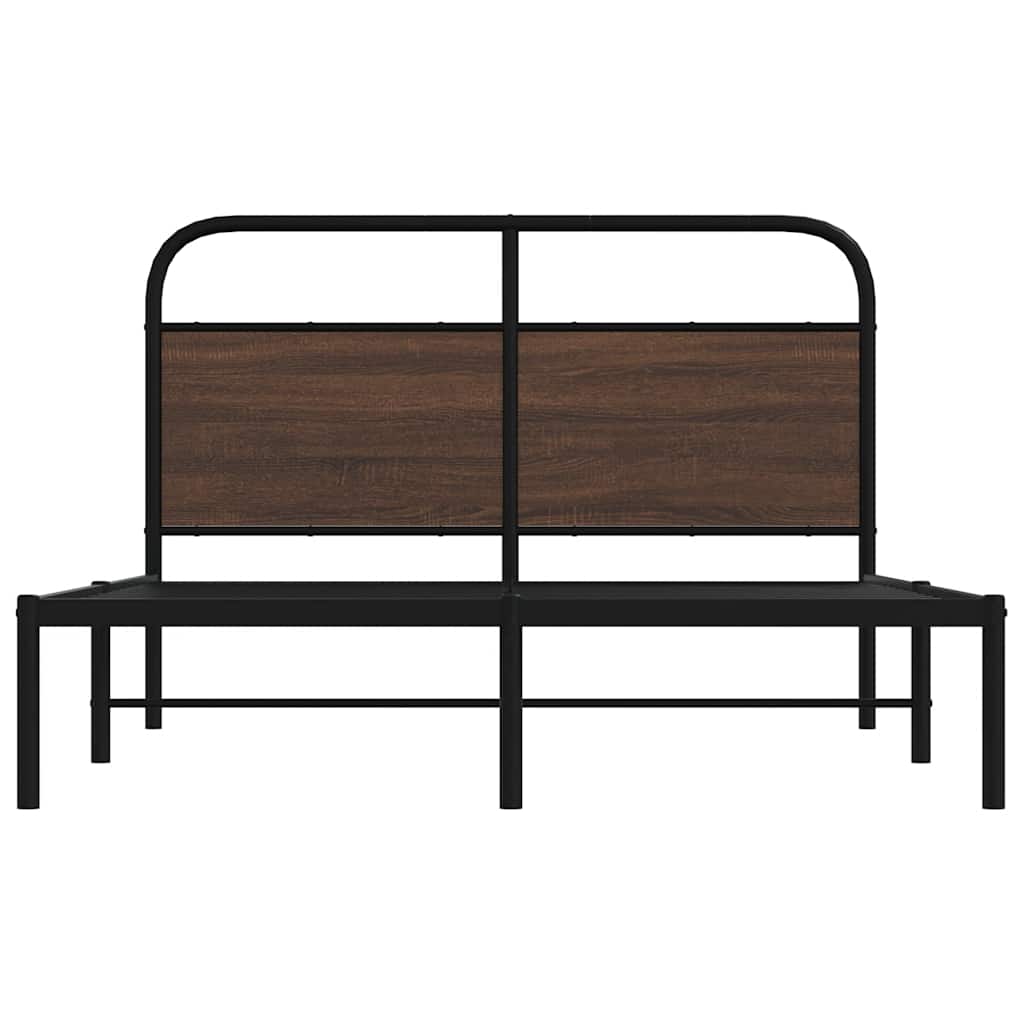 Bed Frame Without Mattress 160x200 cm Brown Oak Engineered Wood