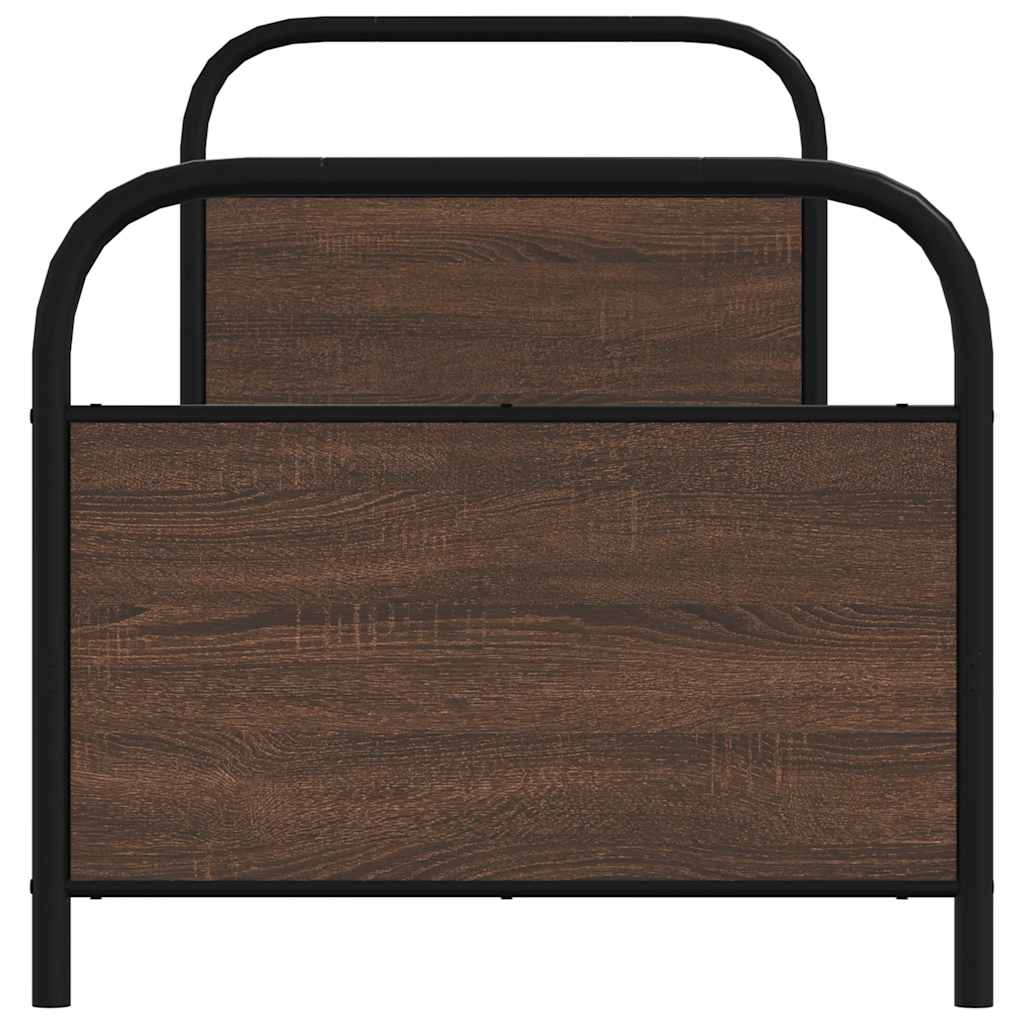 Bed Frame Without Mattress 80x200 cm Brown Oak Engineered Wood