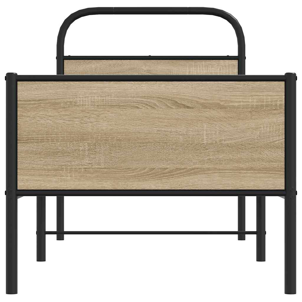 Bed Frame without Mattress 75x190 cm Sonoma Oak Engineered Wood