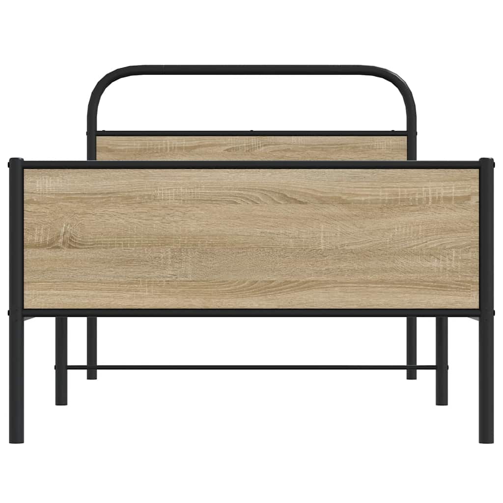 Bed Frame without Mattress 107x203 cm Sonoma Oak Engineered Wood