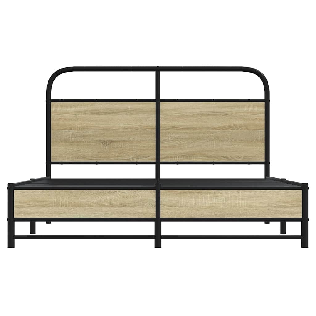 Bed Frame without Mattress 120x190 cm Small Double Sonoma Oak Engineered Wood