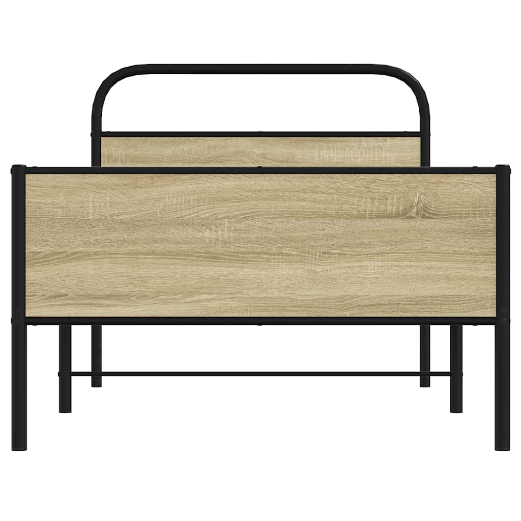 Bed Frame without Mattress 107x203 cm Sonoma Oak Engineered Wood