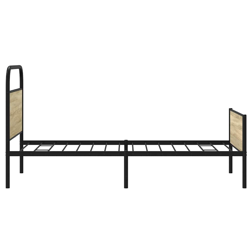 Bed Frame without Mattress 107x203 cm Sonoma Oak Engineered Wood