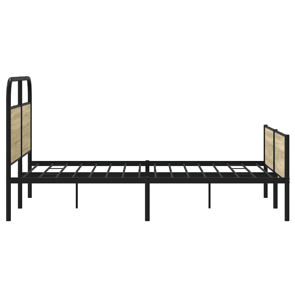 Bed Frame without Mattress 135x190 cm Sonoma Oak Engineered Wood