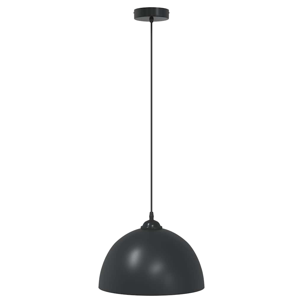 Pendant Lamps 2 pcs Height Adjustable E27 Black Ø 30 cm Metal