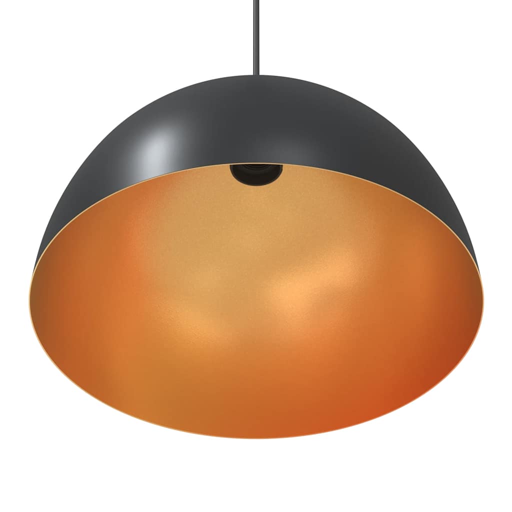 Pendant Lamps 2 pcs Height Adjustable E27 Black Ø 30 cm Metal