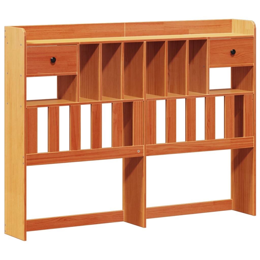 Bookcase Bed without Mattress Wax Brown 140x190 cm Solid Wood Pine