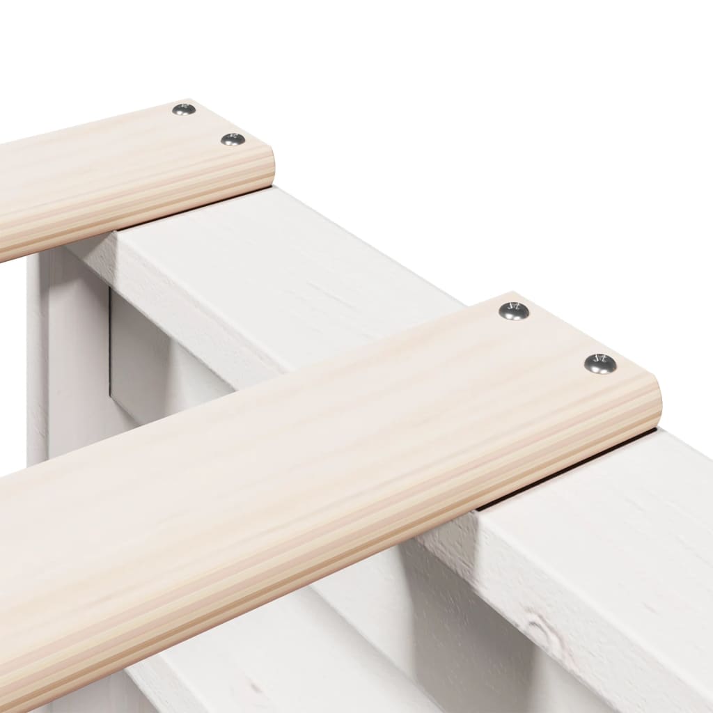 Bookcase Bed without Mattress White 140x190 cm Solid Wood Pine