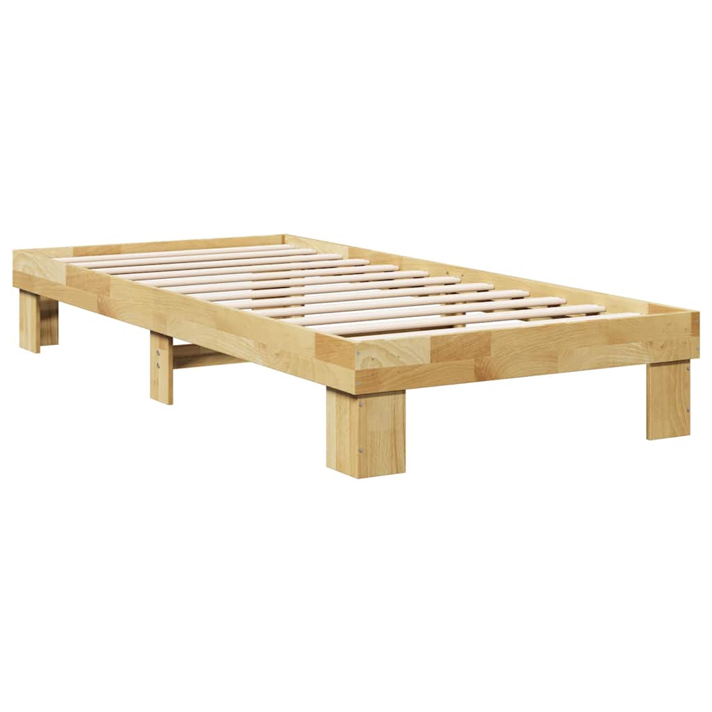 Bed Frame without Mattress 75x190 cm Small Single Solid Wood Oak