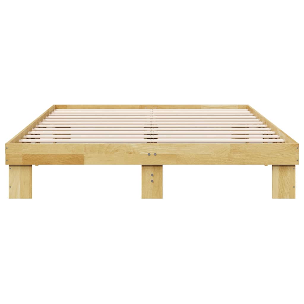 Bed Frame without Mattress 135x190 cm Double Solid Wood Oak