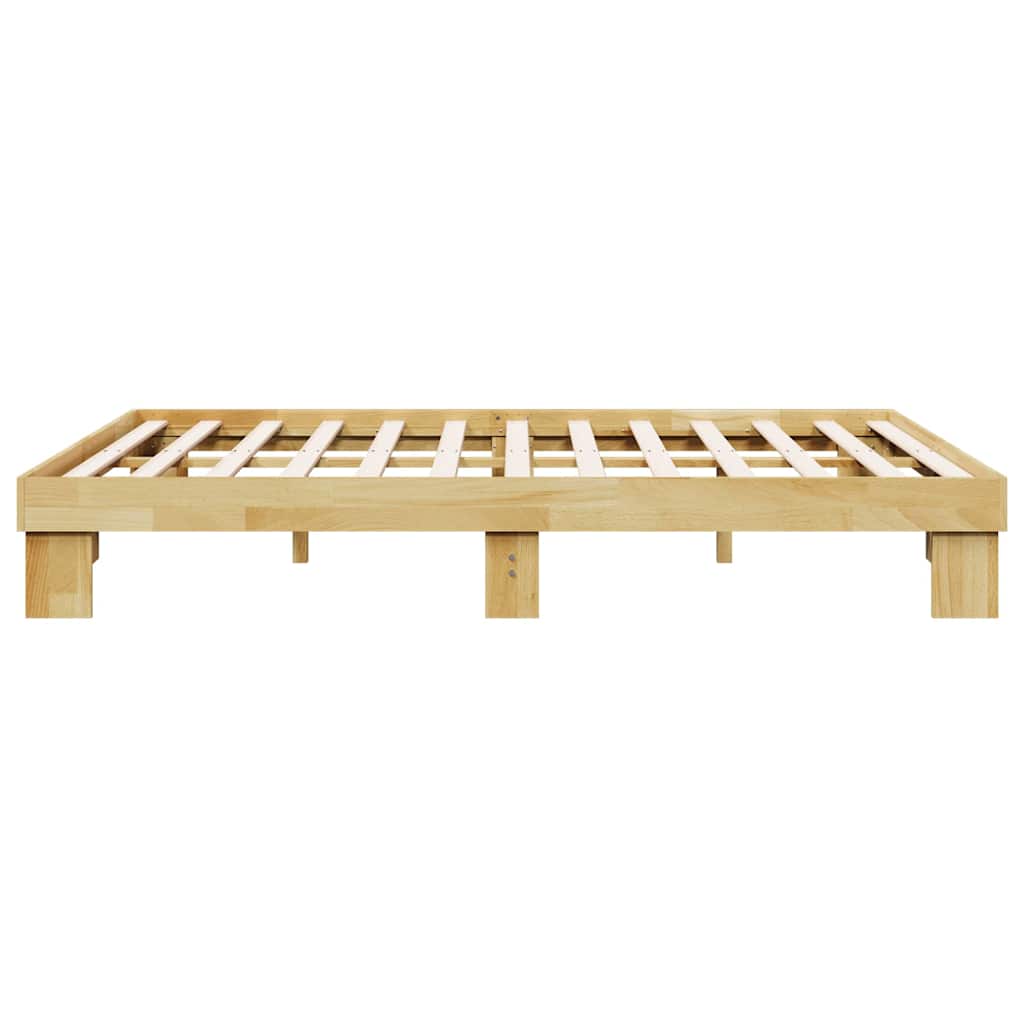 Bed Frame without Mattress 135x190 cm Double Solid Wood Oak