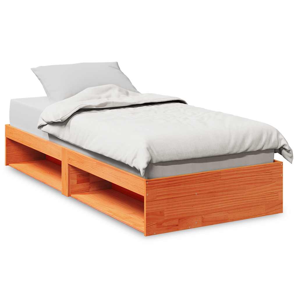 Day Bed without Mattress Wax Brown 100x200 cm Solid Wood Pine
