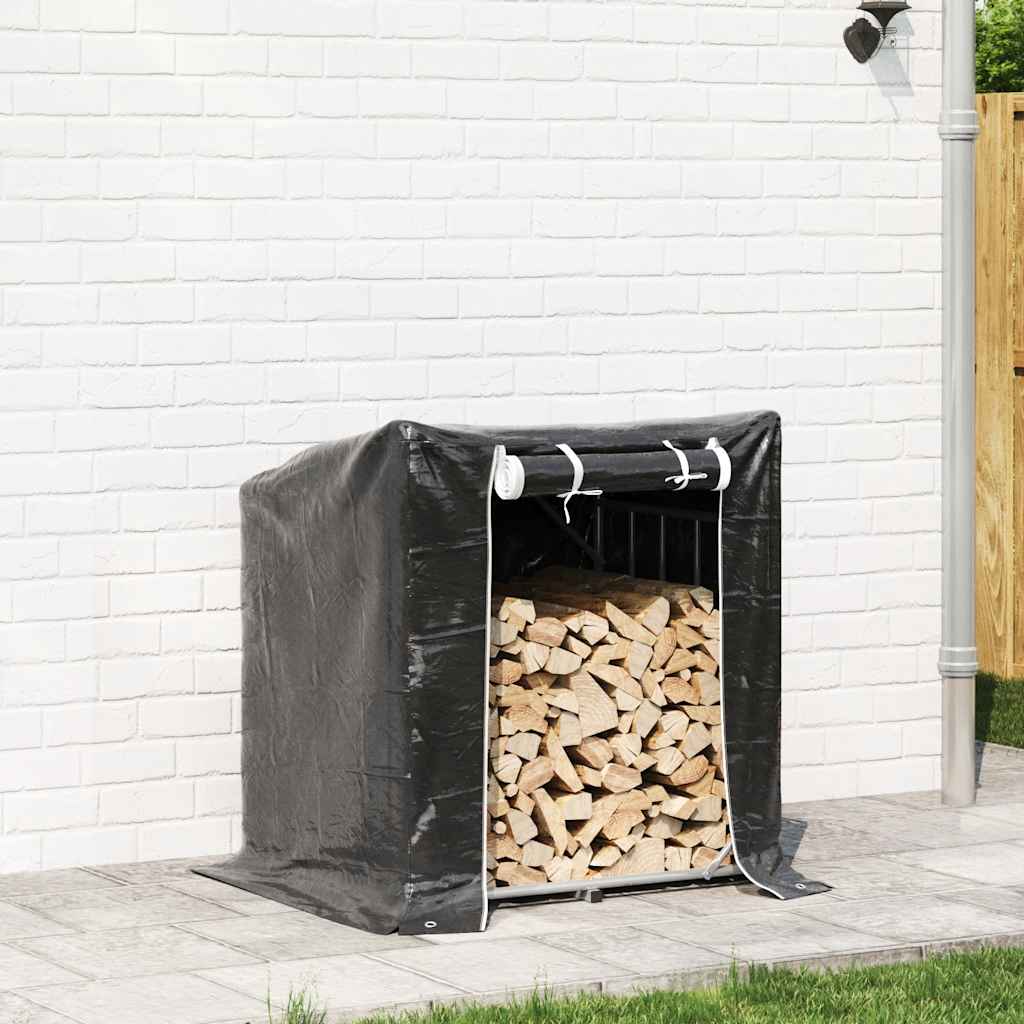 Firewood Rack with Rain Cover 100.5x80.5x110.5 cm Galvanised Steel