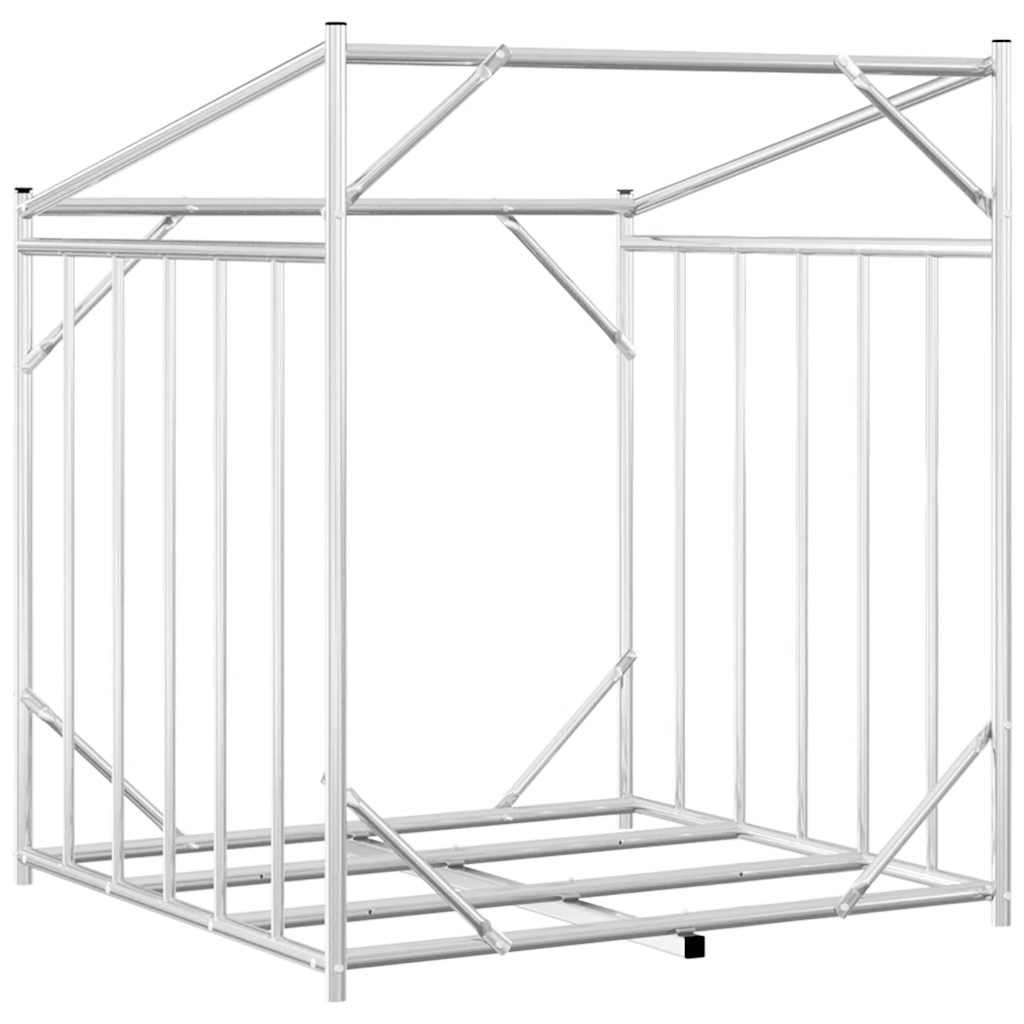 Firewood Rack with Rain Cover 100.5x80.5x110.5 cm Galvanised Steel