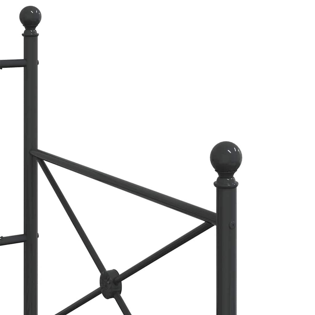 Day Bed without Mattress Black 90x190 cm Steel