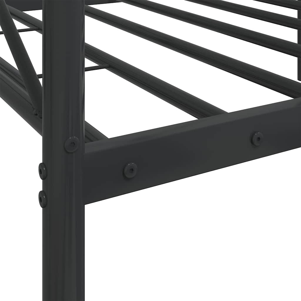 Day Bed without Mattress Black 90x190 cm Steel