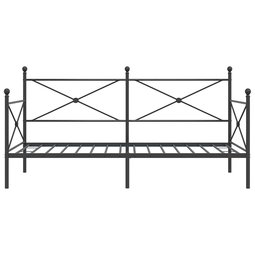 Day Bed without Mattress Black 107x203 cm Steel