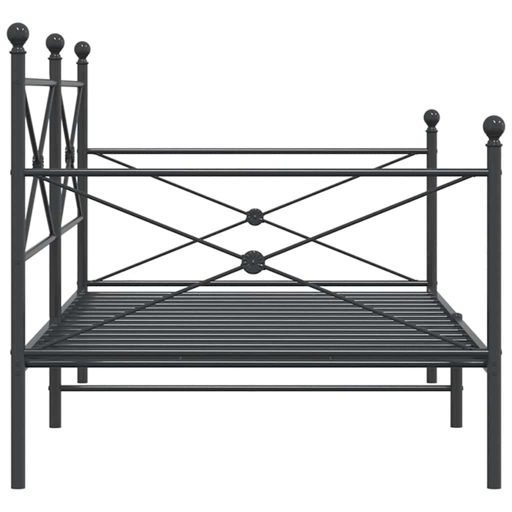Day Bed without Mattress Black 107x203 cm Steel