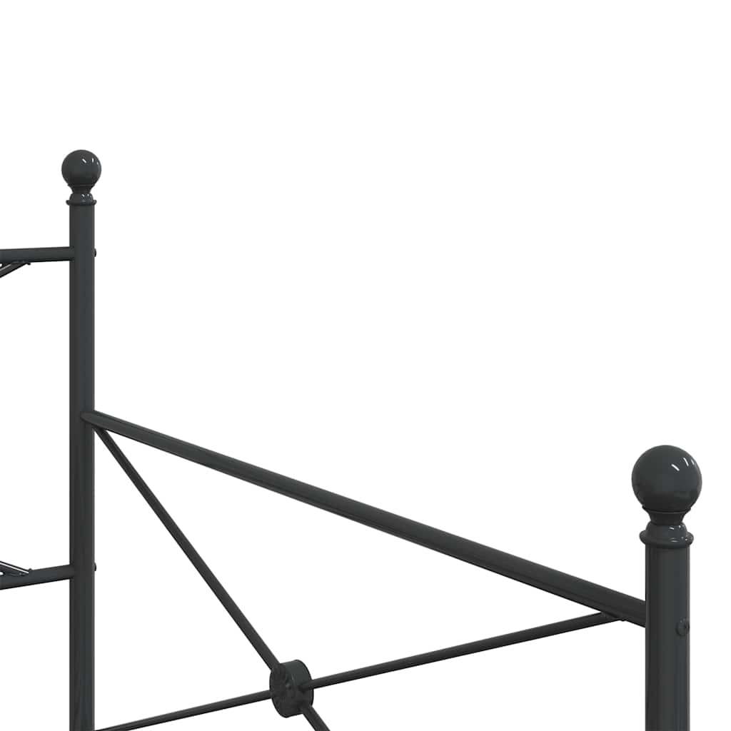 Day Bed without Mattress Black 107x203 cm Steel