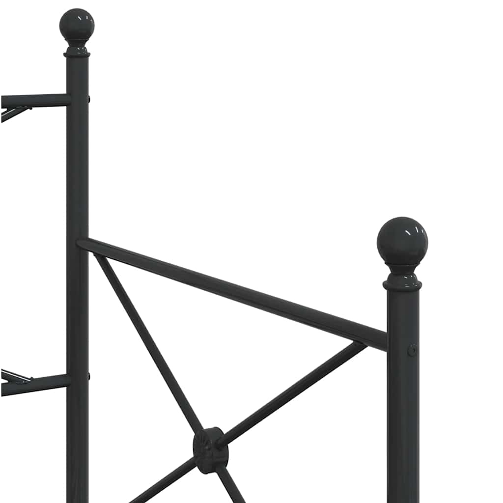 Daybed with Trundle without Mattress Black 80x200 cm Steel