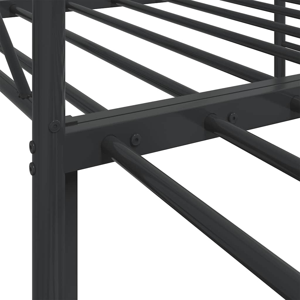 Daybed with Trundle without Mattress Black 80x200 cm Steel
